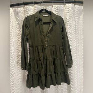 Zara Green corduroy dress